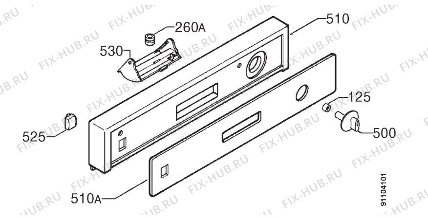 Взрыв-схема посудомоечной машины Zanussi ID6345S - Схема узла Command panel 037